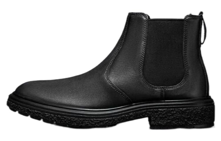 Ecco Cool Sharp Mixed Collection Leather Ankle Length Chelsea Boots Men's Black
