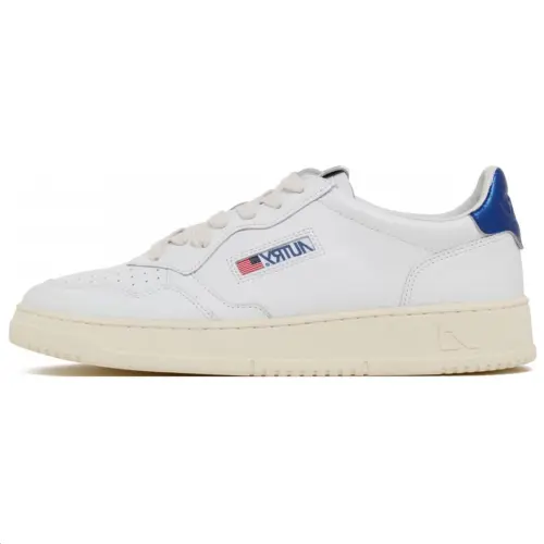 AUTRY Cow Leather Low top Skateboard Shoes Men's White Blue