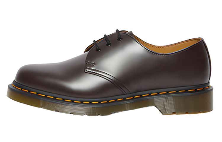 Dr.Martens Martin 1461 glossy 3-hole low-top lifestyle shoes for men and women, dark red