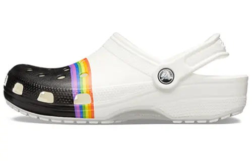 Crocs Classic Rainbow Pride Clogs 'White Black'