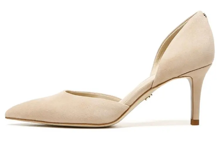 SAM EDELMAN Sheepskin Slim Heel High Heels 7.3cm Women's Nude