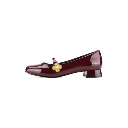 D FUSE SCANDINAVIA Patent Leather Block Heel Mary Jane Shoes 2.5cm Women's