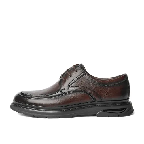 BELLE cow leather commuting comfortable business fashion versatile formal leather shoes men's black brown