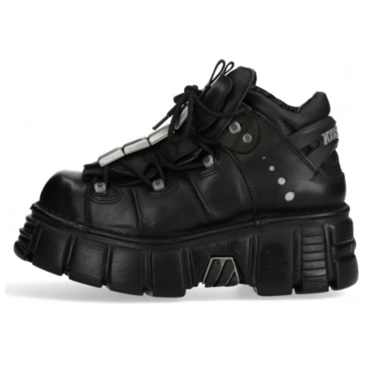 NEW ROCK Fashion Trend Abrasion Resistant Low top Casual Shoes Unisex Black