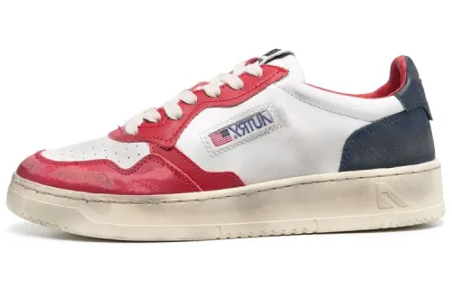 AUTRY Medalist Leather Low Super Vintage White Blue Red