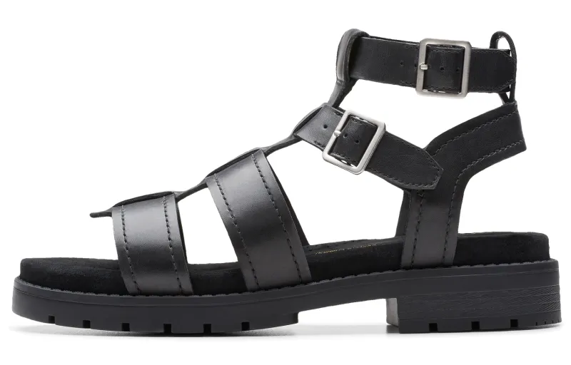 Clarks Cow Leather Roman Sandals Women's Black