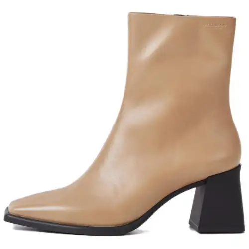 VAGABOND SHOEMAKERS Cow Leather Ankle Boots 7cm Women's Beige