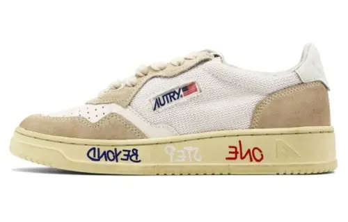 AUTRY Lace Up Stylish Skateboarding Shoes Women's White Brown