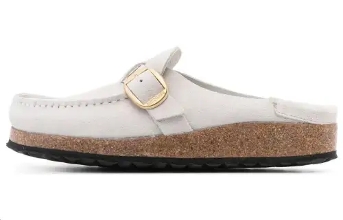Birkenstock Buckley Suede Leather Embossed Corduroy Narrow Fit 'Antique White' Women's