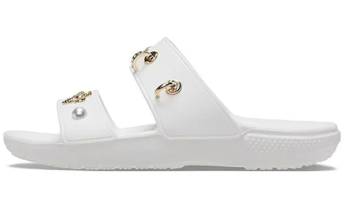 Crocs Soft Sole Cozy Outdoor Flat Heel Sports Slippers White Women's