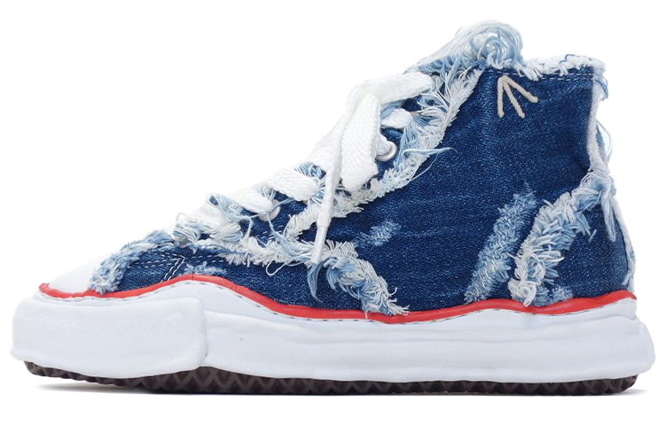 Nigel Cabourn x MIHARA YASUHIRO Canvas Stylish Skateboarding Shoes Men's Denim Blue