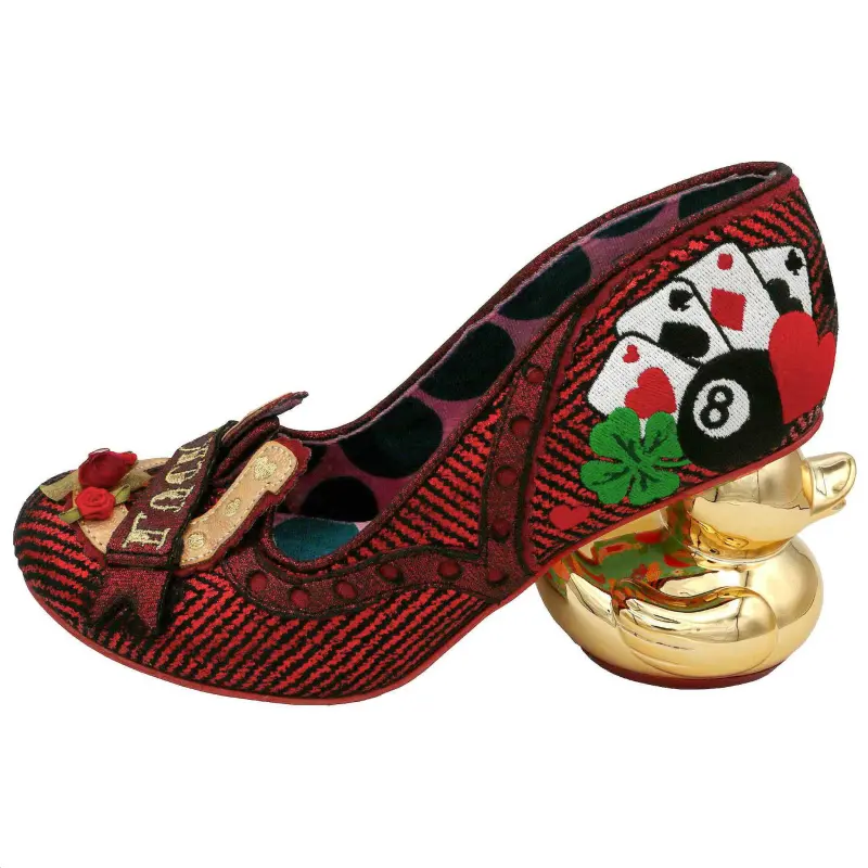 IRREGULAR CHOICE Pu Irregular Heel High Heels 7.6cm Women's Red Gold