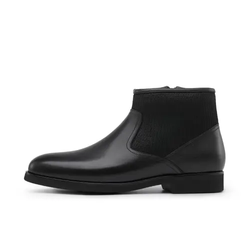Chrisdien Deny Cow Leather Ankle Boots Men's Black