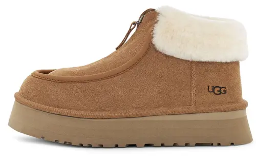 UGG Funkette Boot cow split leather, warm, wear-resistant and non-slip, velvet, ankle-length snow boots, women's, maroon