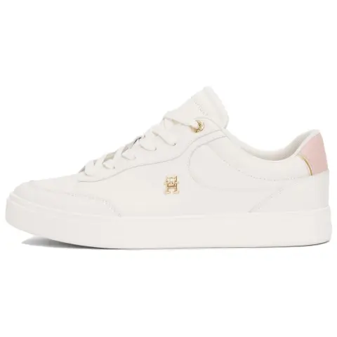 Tommy Hilfiger TH Monogram Leather Low top Tennis Shoes Women's White