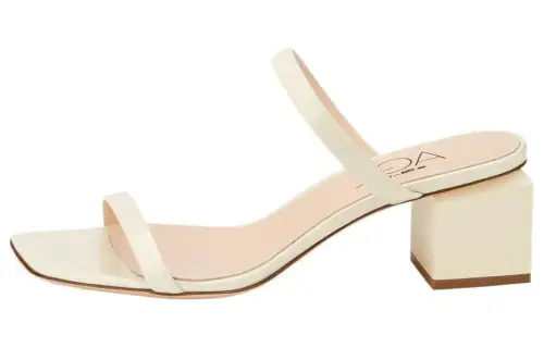 AGL Leather Slide Slippers 7cm Women's Beige