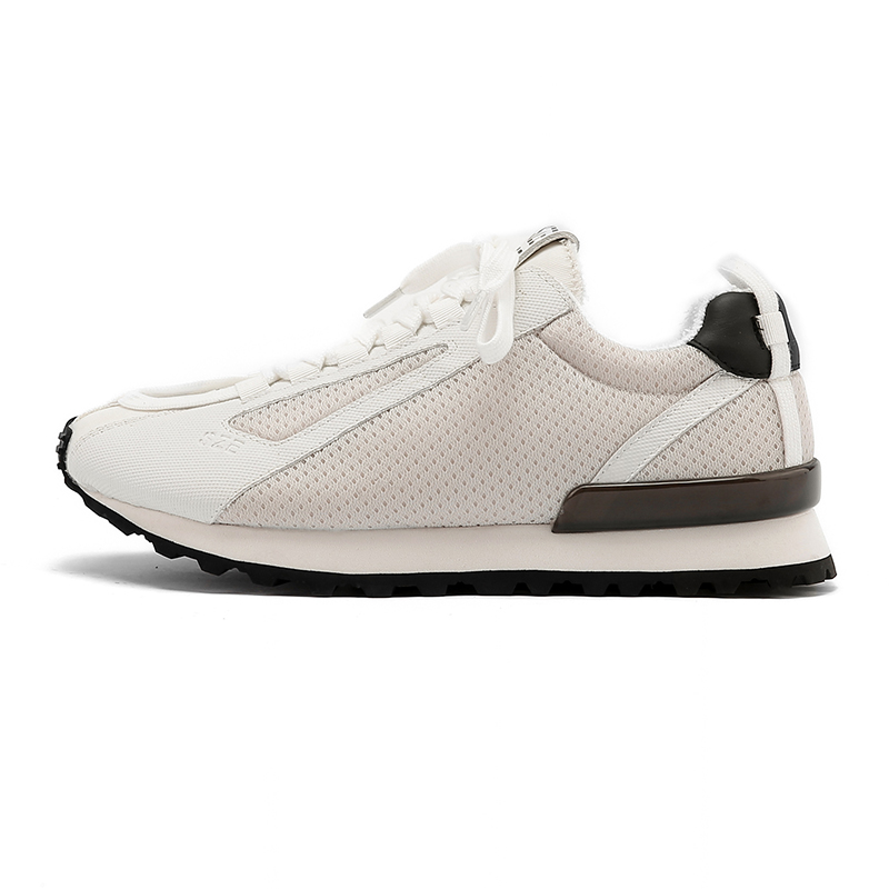 SZE Fabric Cushioning Lightweight Slip Resistant Low top Casual Running Shoes Unisex Ecru