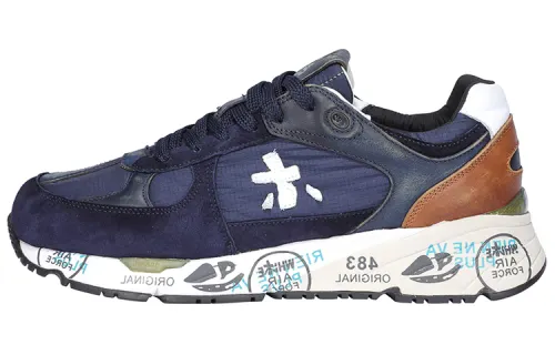 PREMIATA Leather Lace Up Low top Casual Shoes Men's Blue