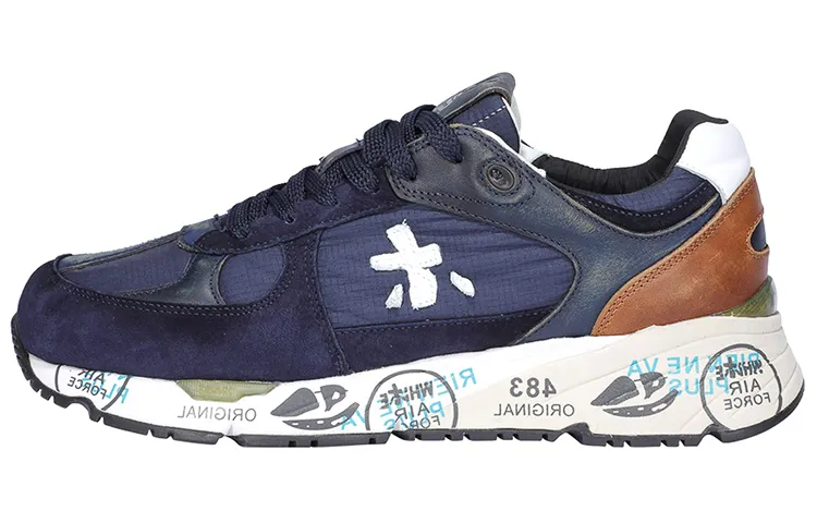 PREMIATA Leather Lace Up Low top Casual Shoes Men's Blue