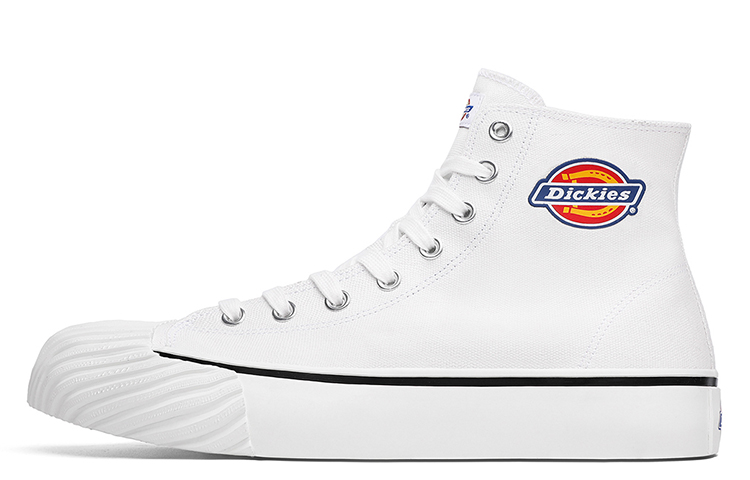 Dickies Classic And Versatile High top Canvas Shoes Unisex White