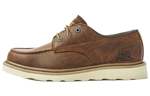 CAT Top Grain Cow Leather Men's Casual Shoes Men's Brown