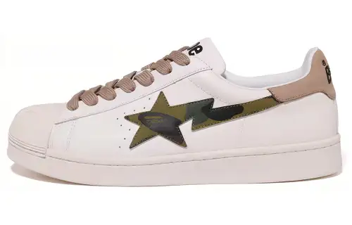 BAPE A BATHING APE Skull Sta White Beige