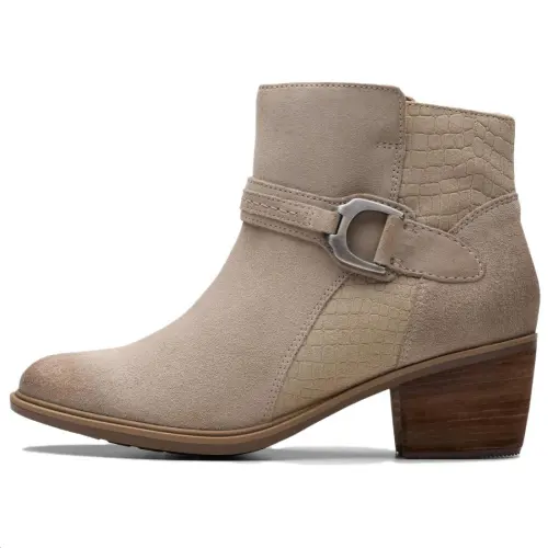 Clarks Suede Ankle Boots 5.5cm Women's Beige