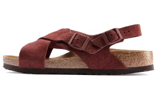 Birkenstock Suede Beach Sandals Women's Red Brown Regular