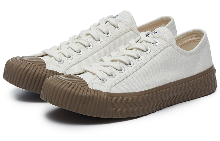 Excelsior Canvas Shoes Unisex Low Top Steam White/Coffee