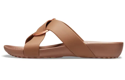 Crocs Serena Slide Slippers Women's Brown Yellow