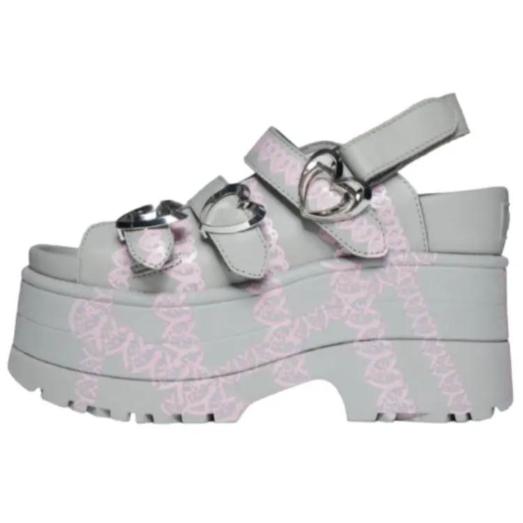 YUEQI QI x UGG Cow Leather Roman Sandals Women's Gray