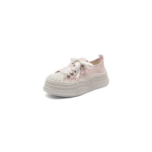 BELLE Low top Skateboard Shoes Women's Pink, Beige