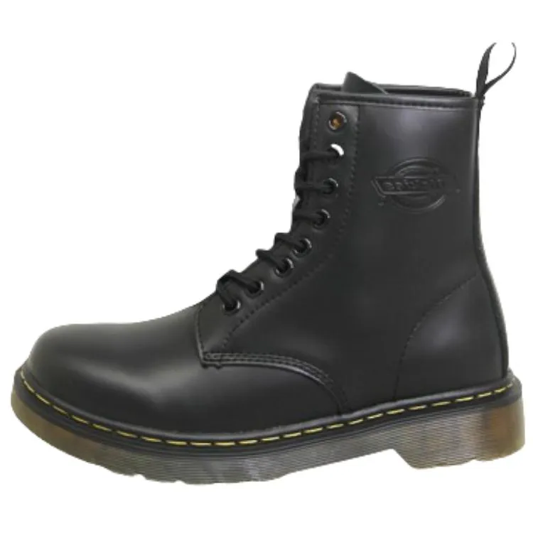 Dickies Cow Leather Short Combat Boots 3cm Women's Black