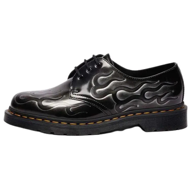 Dr.Martens 1461 Leather Low top Casual Shoes Unisex Black Silver