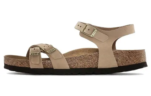 Birkenstock Cow Suede Stylish Sandal Women's Beige Narrow