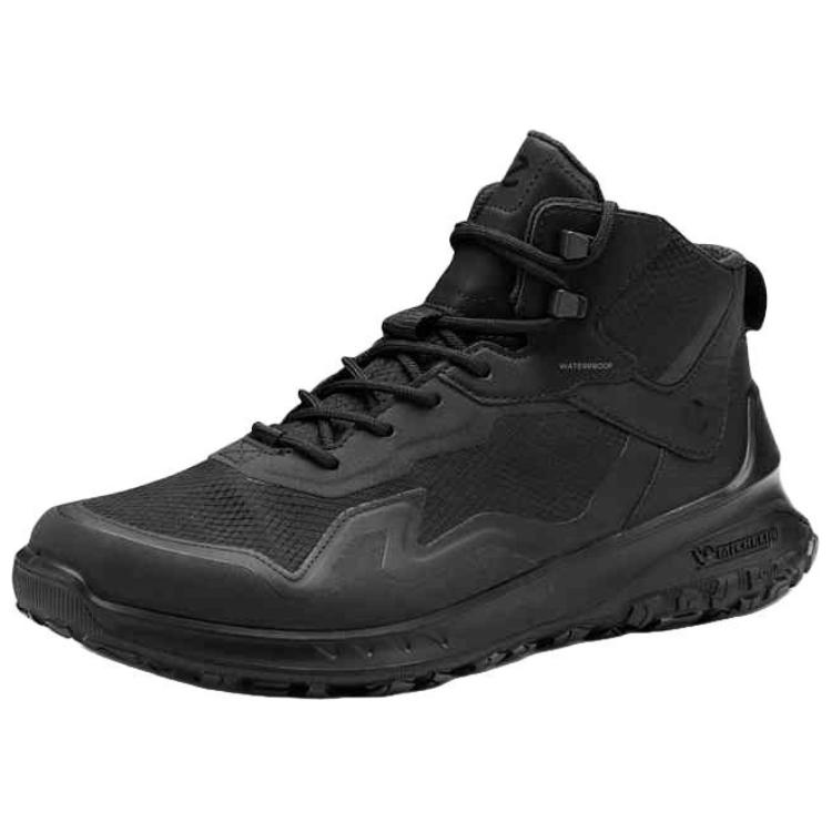 Ecco Otu Collection Lightweight Abrasion Resistant Mid top Hiking Shoes Men’s Black