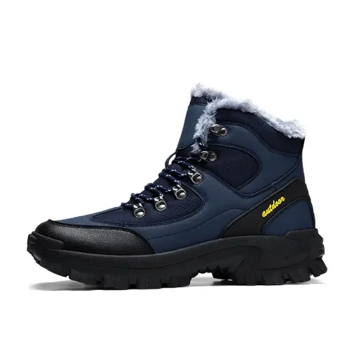 CARTELO Northeast Waterproof Thick Cotton Platform Cow Split Leather Thermal Outdoor Boots Men's