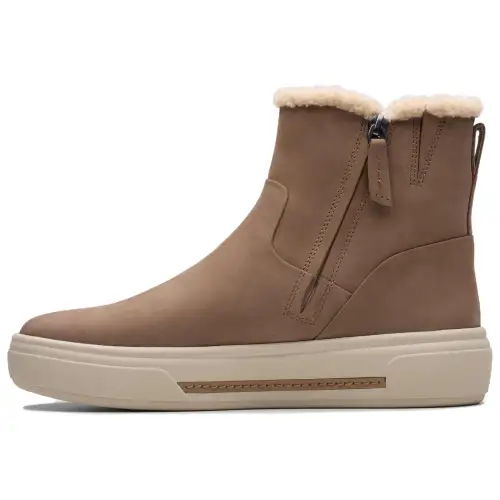 Clarks Nubuck Short Snow Boots Women's Brown