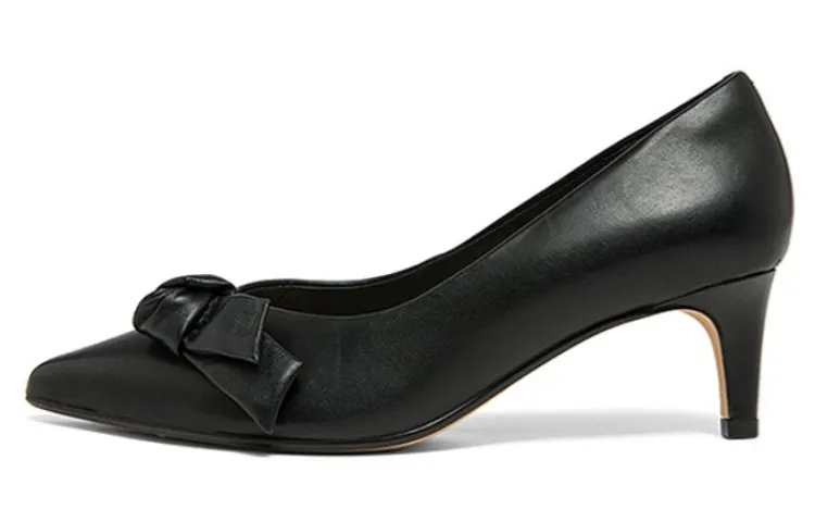Clarks Leather Cone Heel High Heels Women's Black