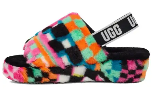 UGG FLUFF YEAH Slippers Women's Black Multicolor
