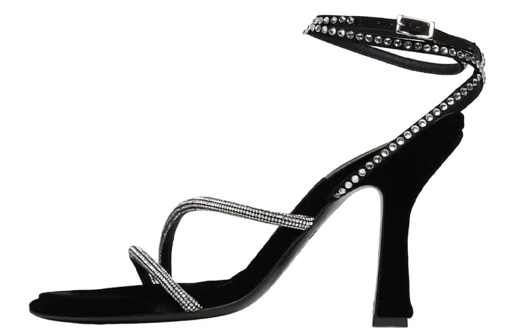 3JUIN Embellished Velvet Sandals Women's