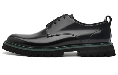 PEDRO Casual Leather Shoes Men's Low Top Black/Dark Umber