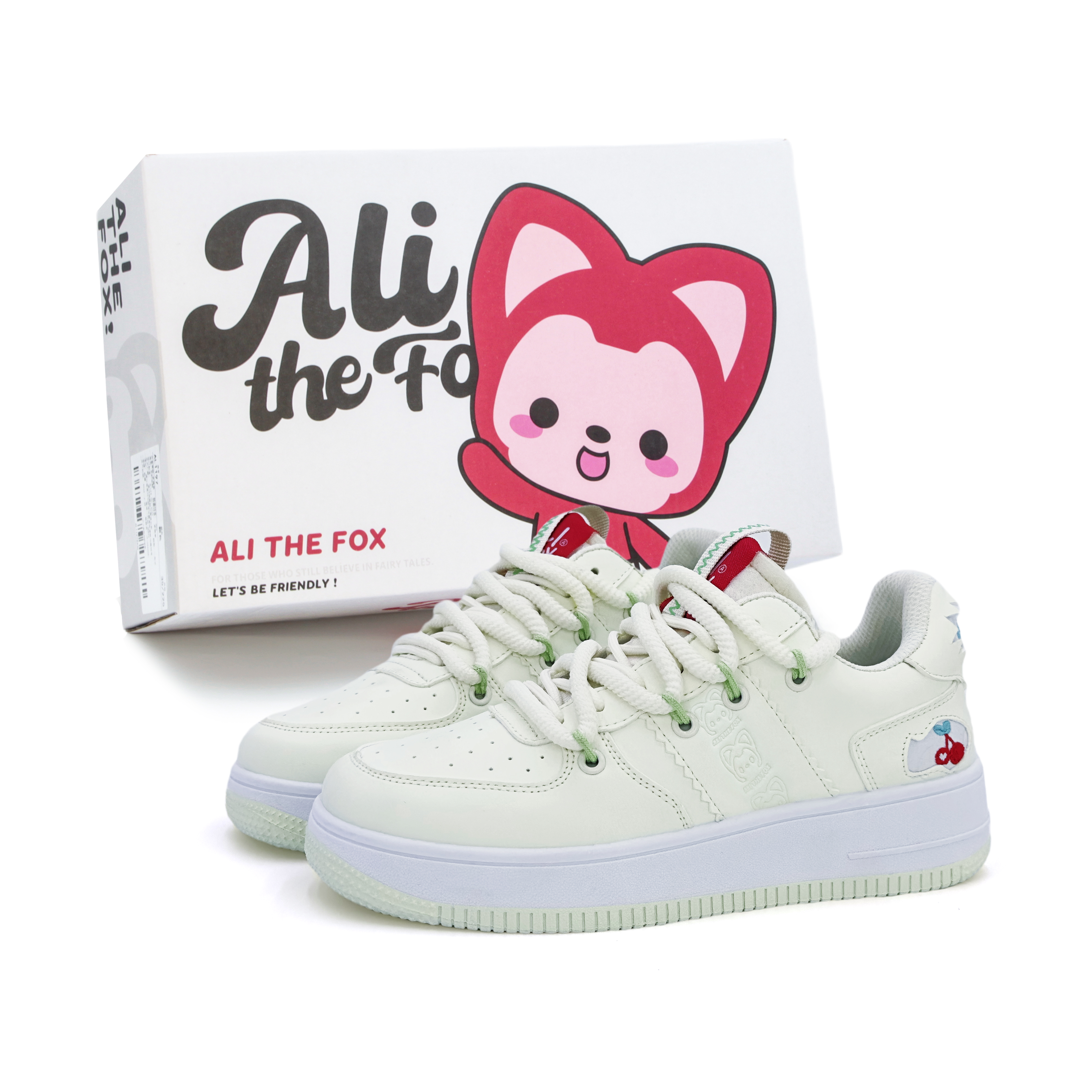 ALI THE FOX Air Force One exquisite bread shoes, autumn and winter, microfiber leather, cherry series structure laces, casual, comfortable, classic, trendy and versatile, non-slip, wear-resistant, lightweight, breathable, increased sweat absorption, low-cut sneakers, women, aqua green