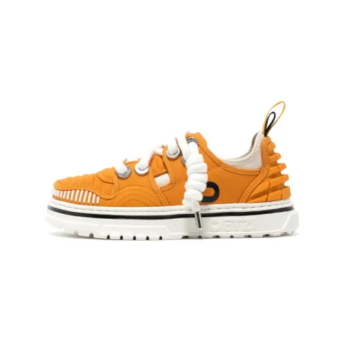 OETZI Skateboard Shoes Unisex Low Top Brown Yellow
