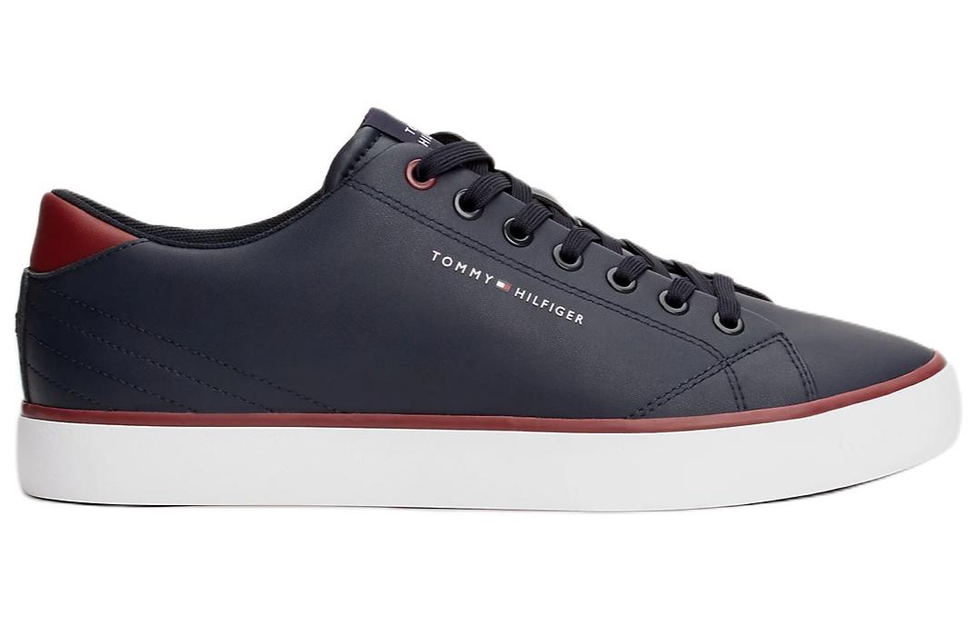 Tommy Hilfiger Leather Low top Skateboard Shoes Men's Dark Blue