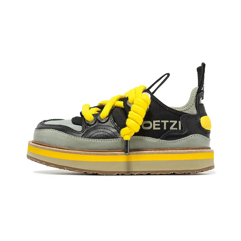 OETZI Fabric Low top Stylish Skateboarding Shoes Unisex Black & Gray