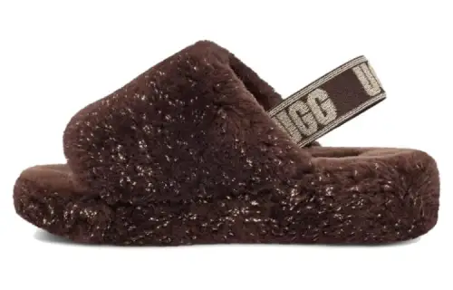 UGG FLUFF YEAH One Strap Sandals Women's Brown