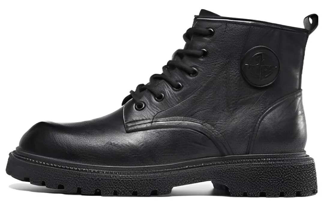 HARSON Cow Leather Ankle Length Combat Boots Men's