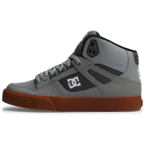 DC Shoes Leather Slip Resistant High top Skateboard Shoes Men's Gray