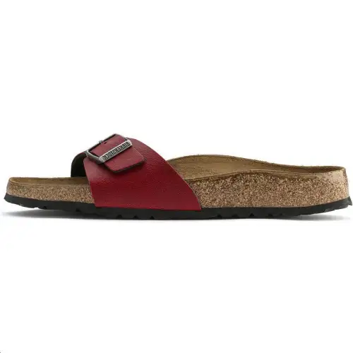 Birkenstock Leather Slide Slippers Unisex Umber